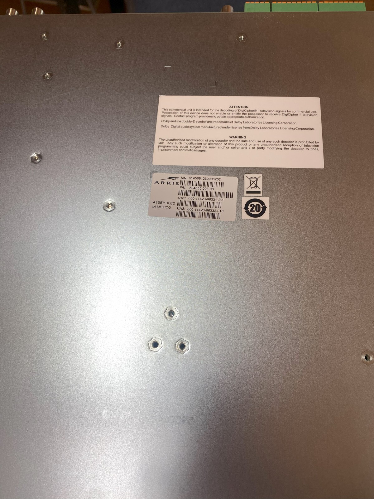 ARRIS DSR-7403 COMMERCIAL INTEGRATED SATELLITE RECEIVER/TRANSCODER. DSR7403