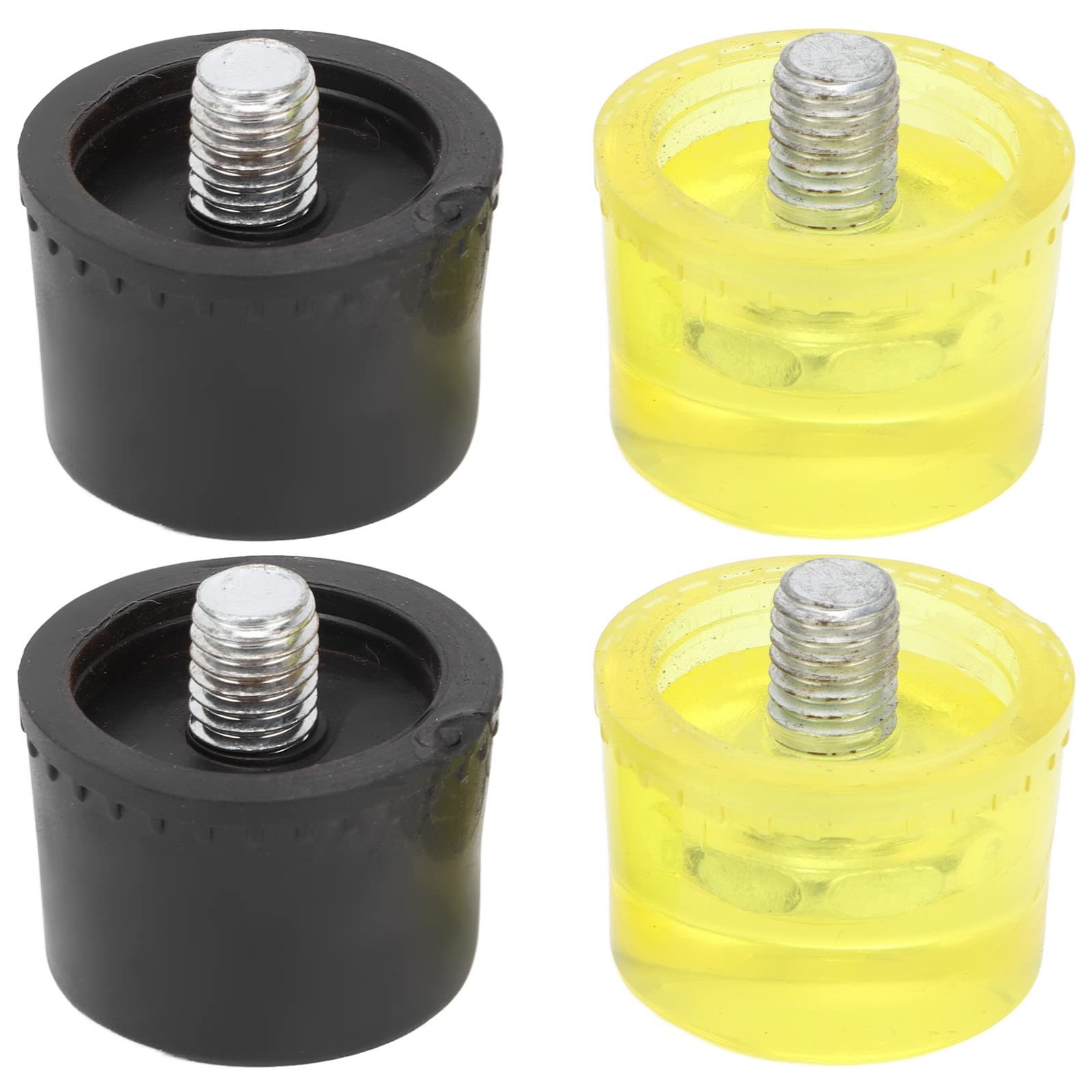 Kadimendium 2 Set Rubber Striking Head Hammer Replacement Tips Black,yellow