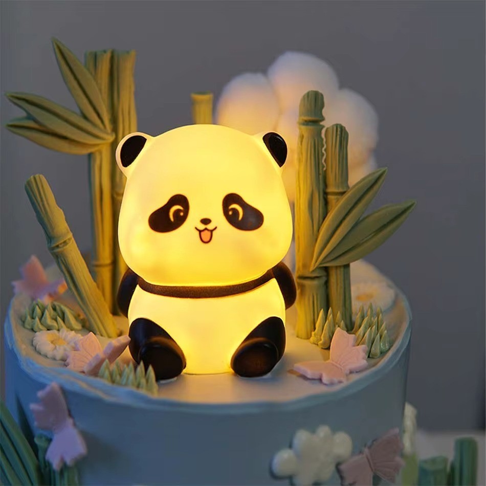 New Panda LED Night Light Living Room Cute Panda Plastic Lamp Bedside Decor Crea
