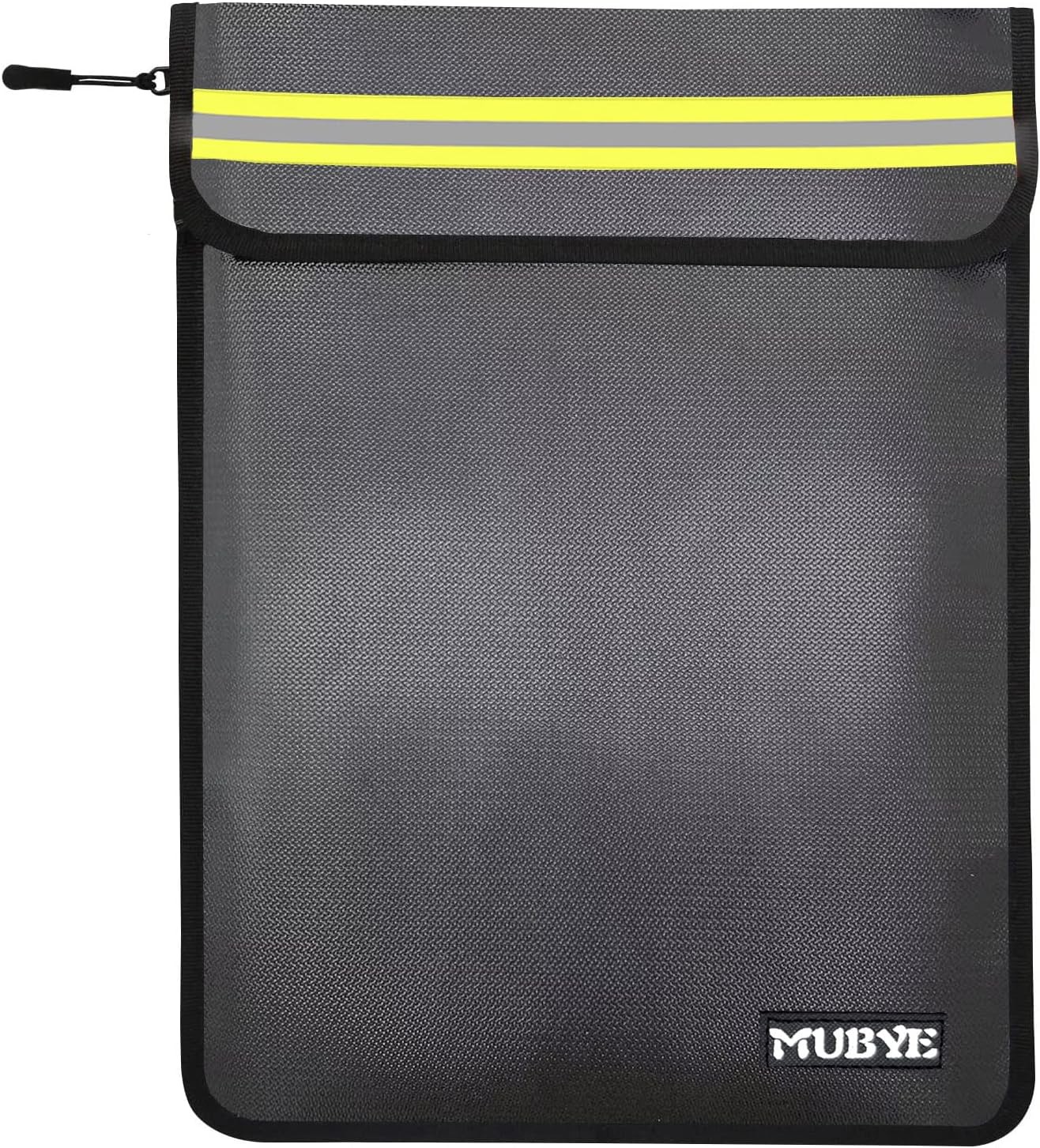 Fireproof Waterproof Money Document Bag 15x11" Safe Zipper Bags Reflective Strip