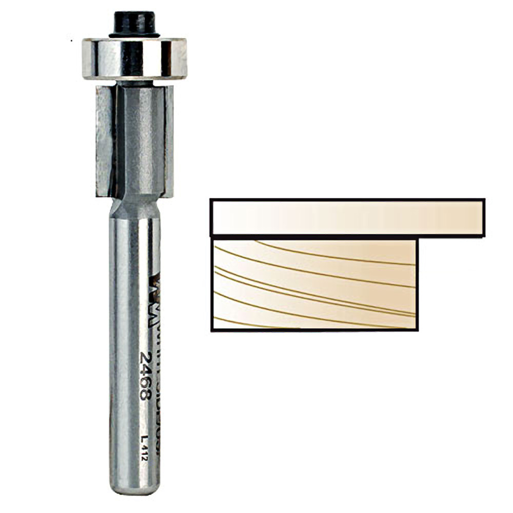 Whiteside Overhang Trim Bit, 1/4 in. SH x 3/8 in. CD x 1/2 in. CL