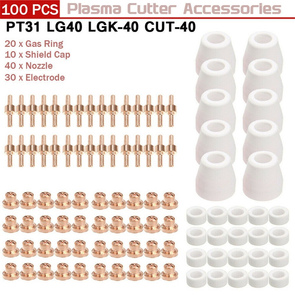 For Plasma Cutting Consumables 100pcs Kit for PT-31 Torch CUT-40 For CUT50