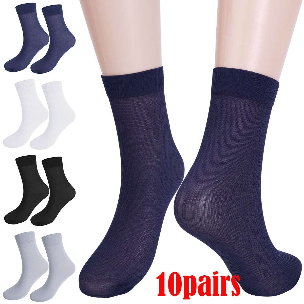 10Pairs Men's Dress Socks Thin Casual Fashion Sheer Ankle Socks FAST SHIPPING