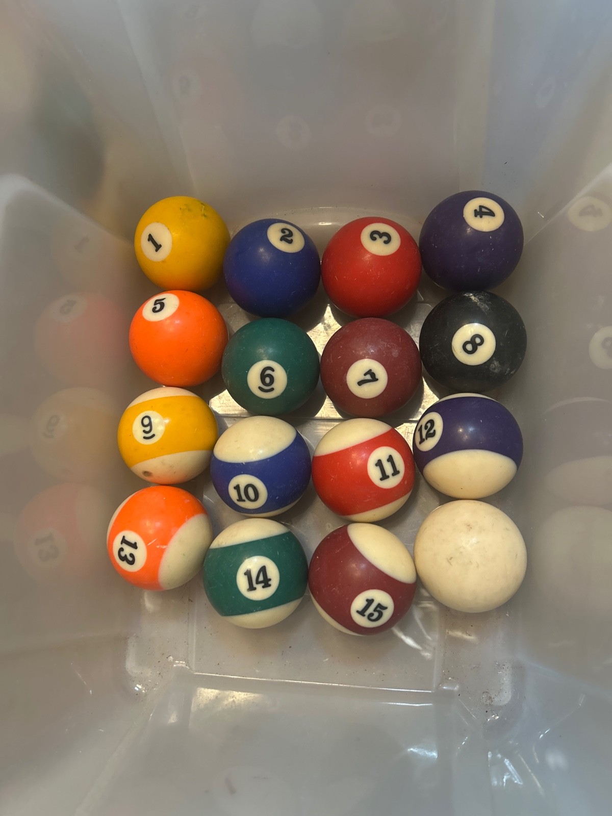 Vintage Billiard Pool Balls 2 1/4" Set