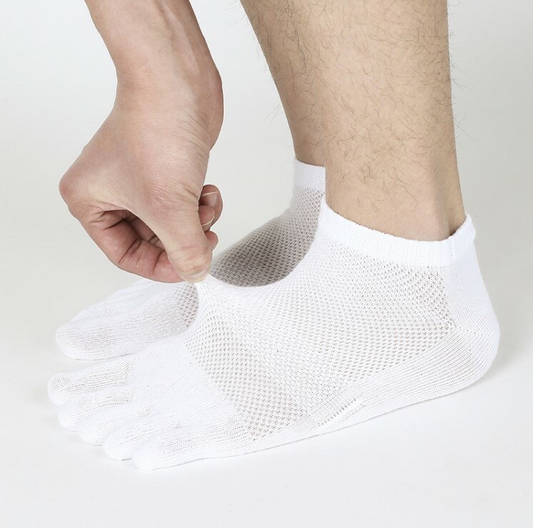 6 Pairs Low Cut Five Finger Toe Ankle Casual Sport Men Combed Cotton Socks 10-13