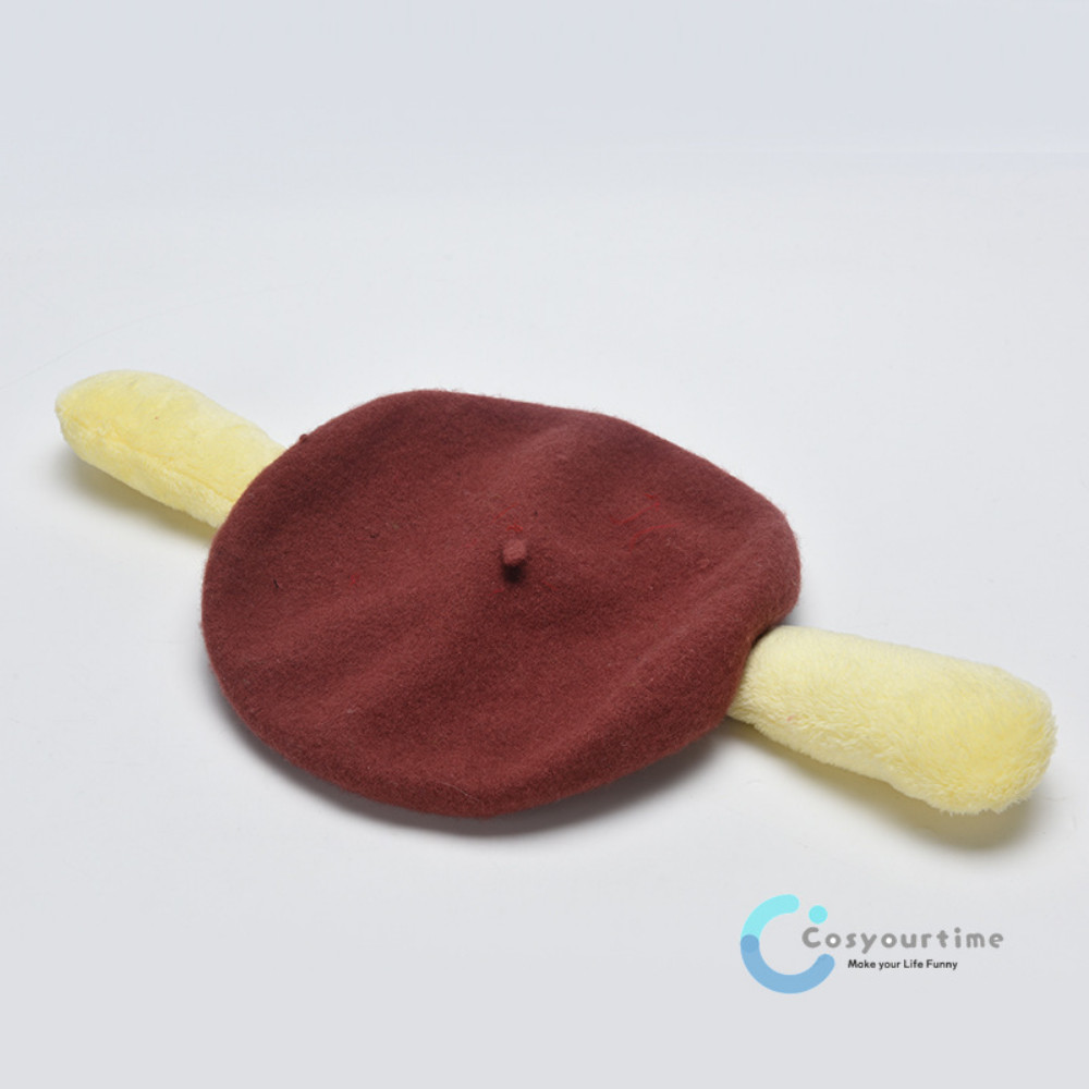 Anime Pom Pom Purin Dog Cosplay Plush Hat Beret Cap Girl Warm Accessories Gift