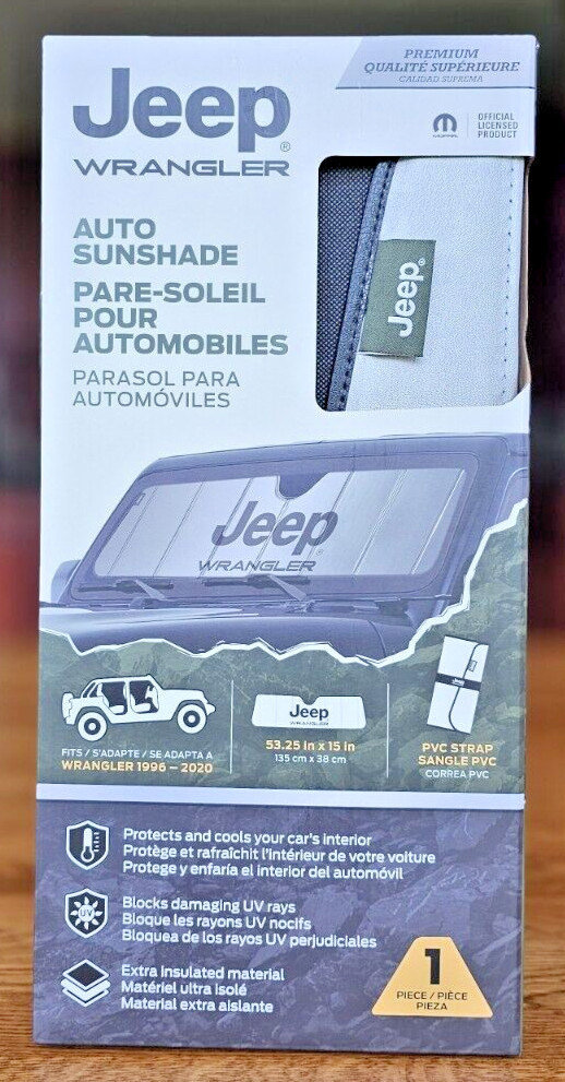 ⭐️⭐️⭐Jeep Wrangler Auto Sun Shade. Genuine Mopar Part- Fits 1996-2020 Models