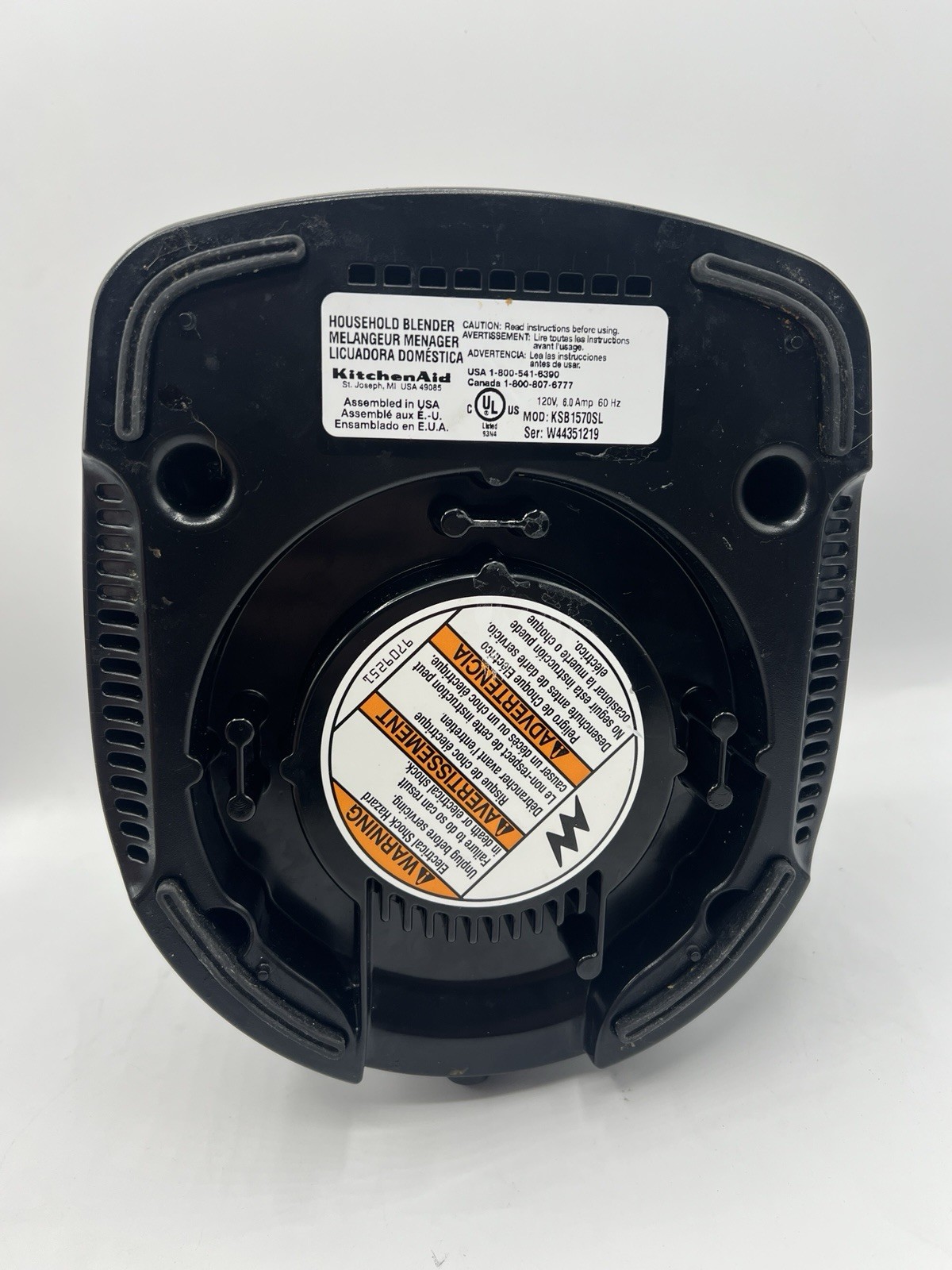 Kitchenaid KSB1570SL 5-Speed Blender Replacement Motor Base ONLY- Tested