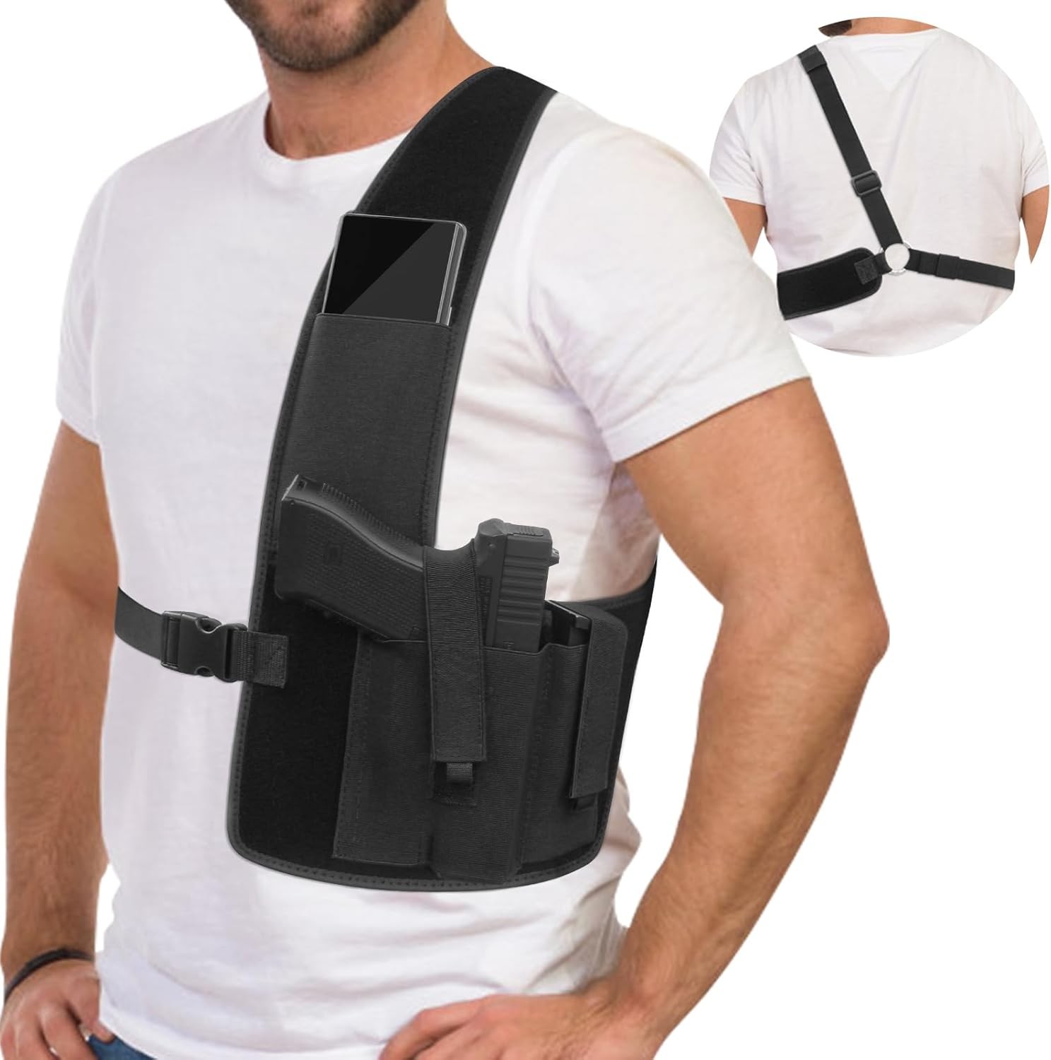 Universal Shoulder Gun Holster Concealed Carry Adjustable Chest Pistols Holster