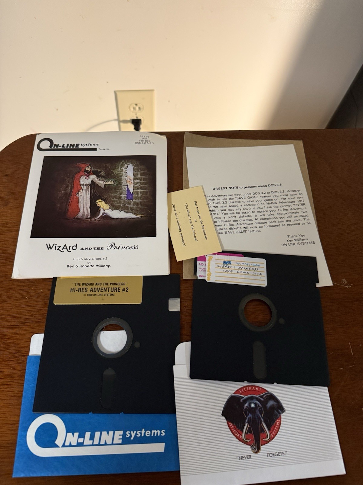 Vintage Apple II Game Hi-Res Adventure #2 Sierra THE WIZARD AND THE PRINCESS