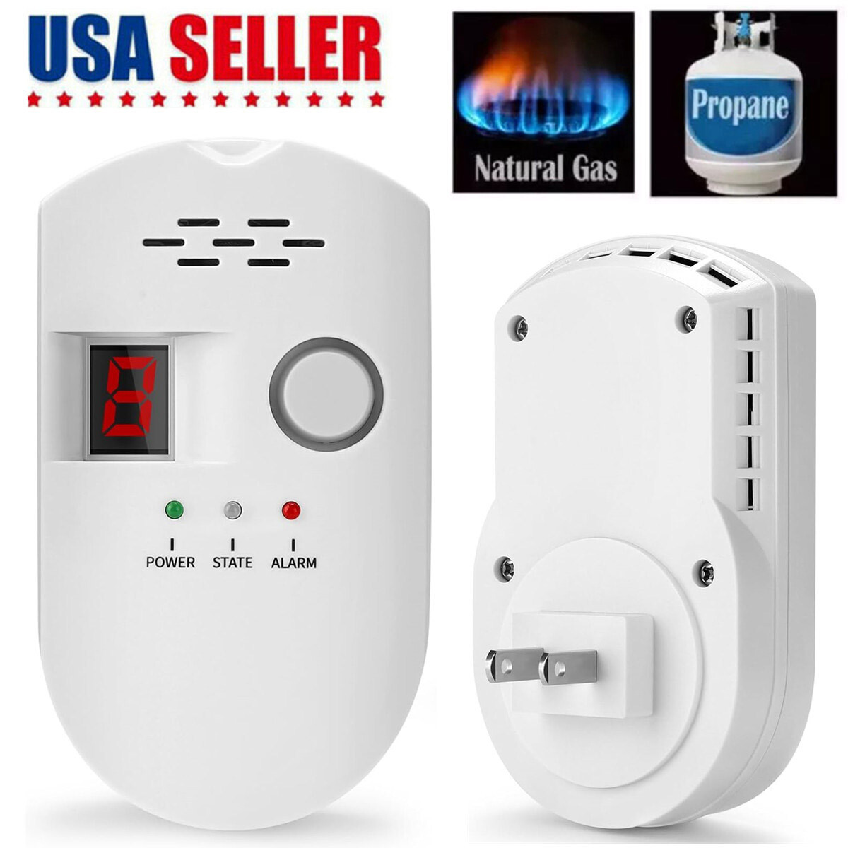 Digital Gas Leak Detector Alarm Sensor Propane Butane Methane Natural Gas Catch