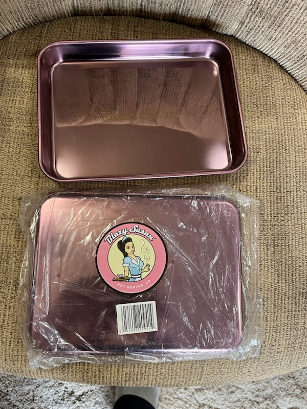 Blazy Susan Stainless Steel Rolling Tray Pinkish Purple