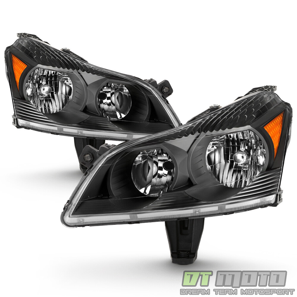 2009-2012 Chevy Traverse LS/LT Black Headlights Headlamps Replacement Left+Right
