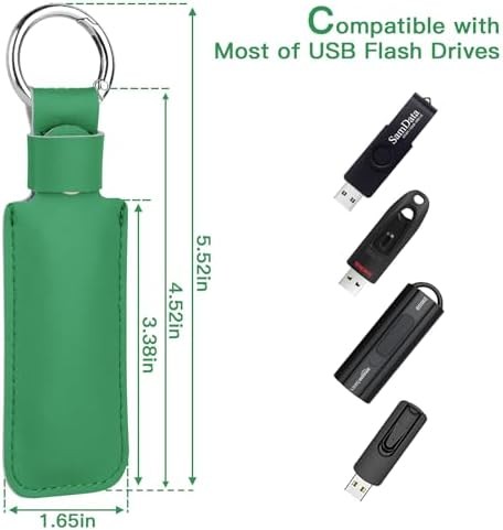 Microfiber Leather USB Flash Drive Case | Anti-Lost Flash Drive Holder with Keyc