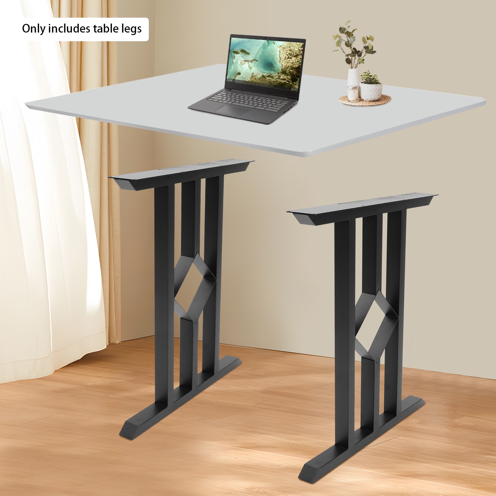 Metal Table Legs, 2pcs Table Legs, 28.5" Heavy Duty Desk Legs