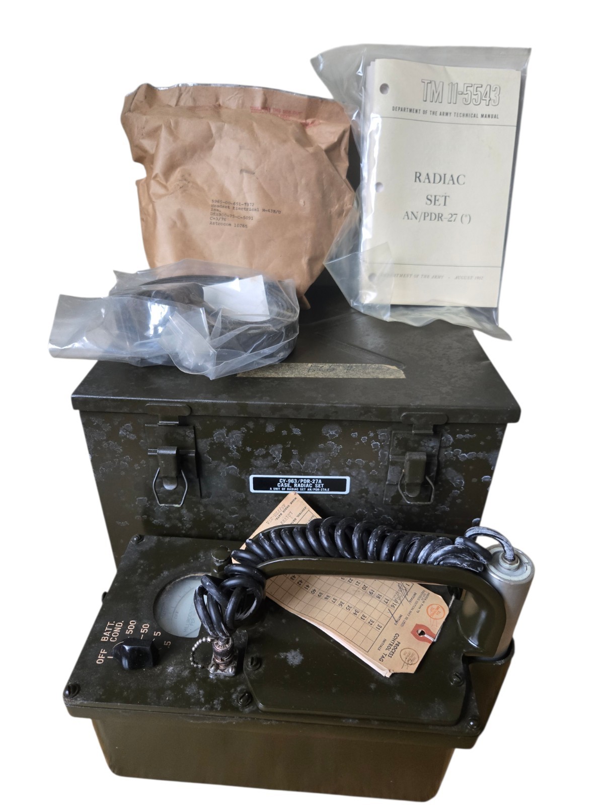 Vintage Military IM-74A/PDR-27C RADIATION RADIACMETER W/ PROBE (KRS79)