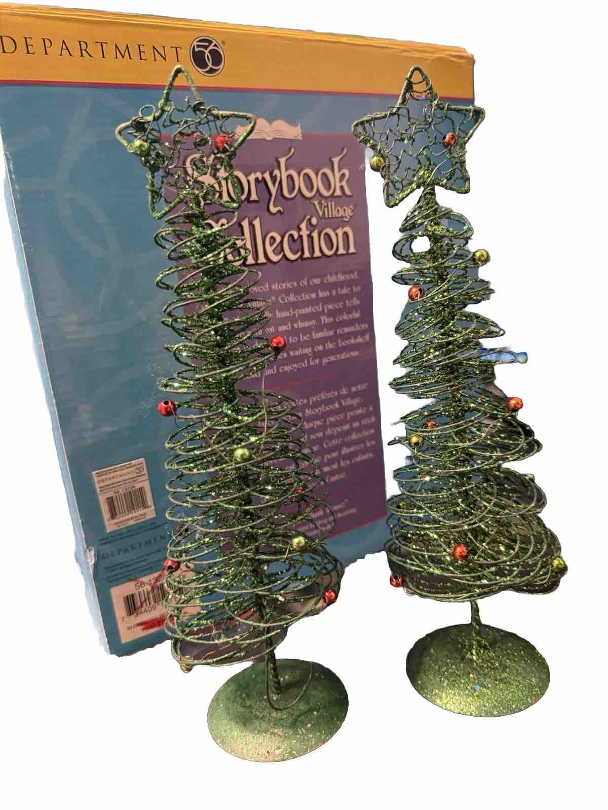 Green Elegant Glitter Looped Wire Star Christmas Tree 10 Inch Set Of 2
