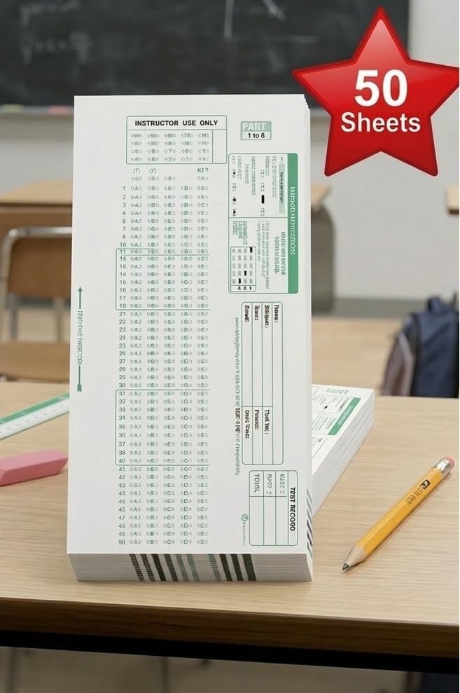 Efficient 50 Sheet Pack of Scantron-Compatible Testing Forms – Excellent Quality