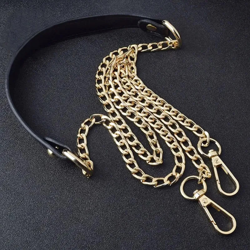 120cm Metal Bag Chain Replacement PU Leather Bags Straps for DIY Handbag Handles