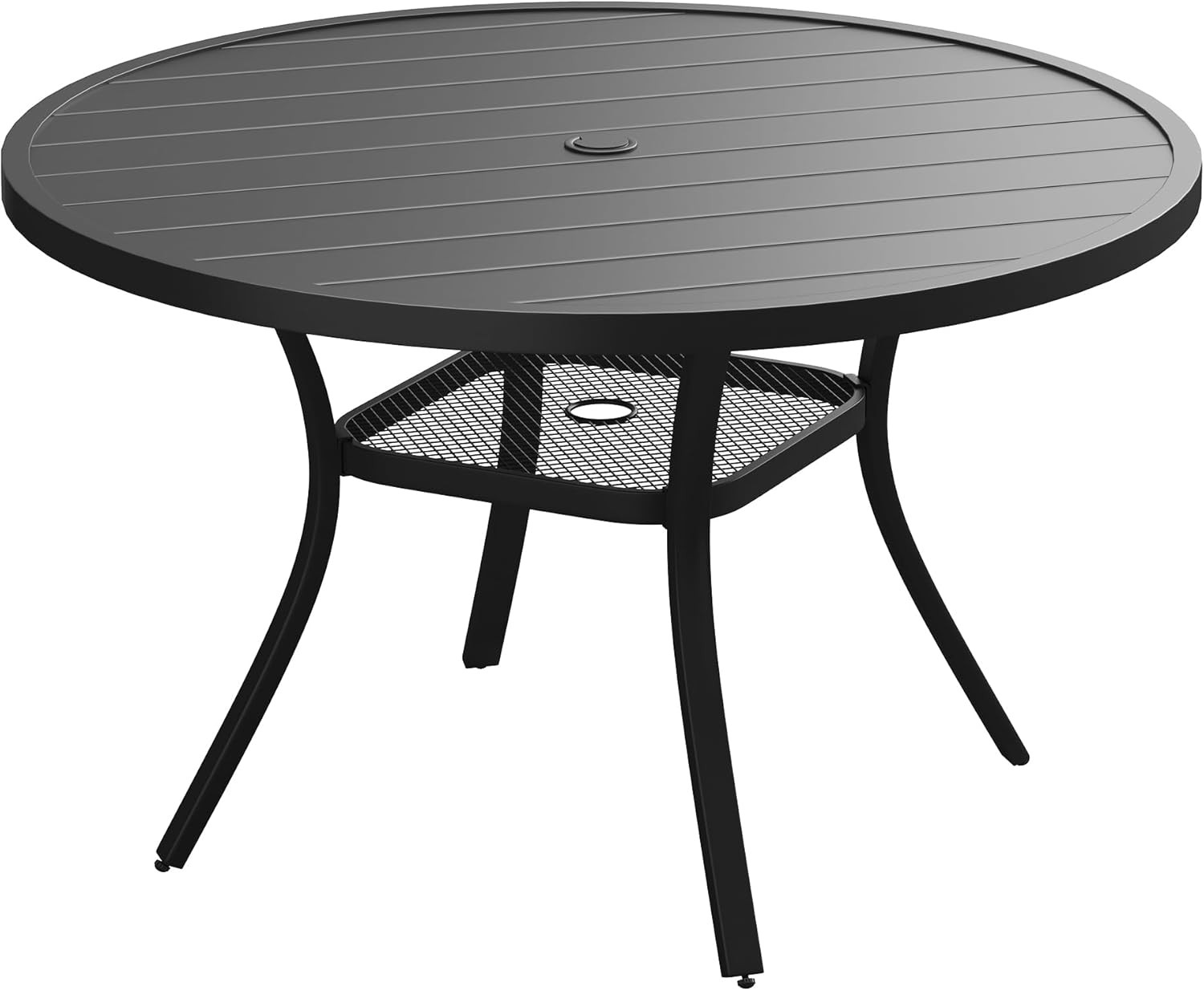 VICLLAX 47.2" Outdoor round Patio Table for Lawn Garden, All Weather Metal round
