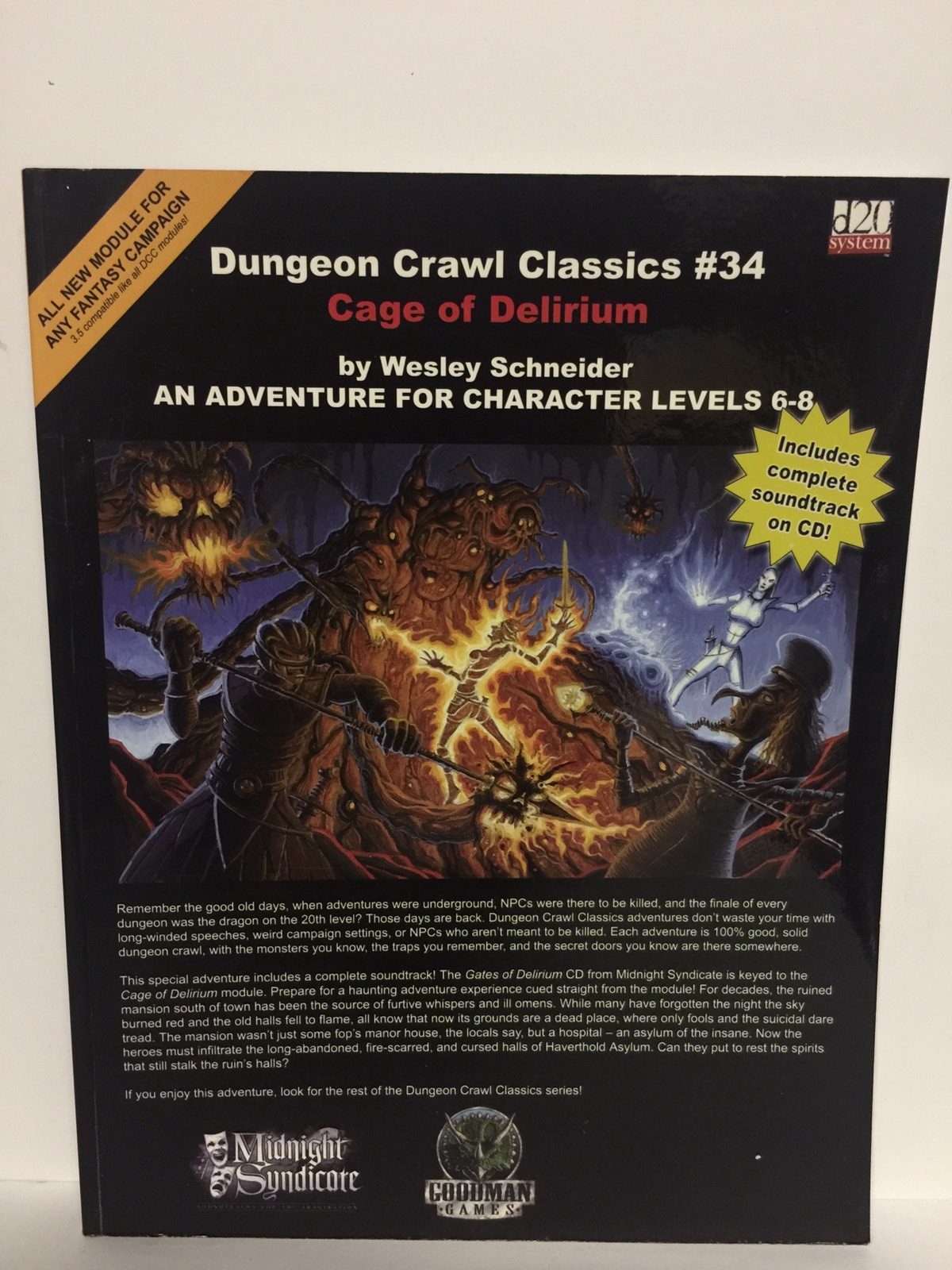 Goodman Games DCC d20 Cage of Delirium Dungeon Crawl Classics #34 NO CD