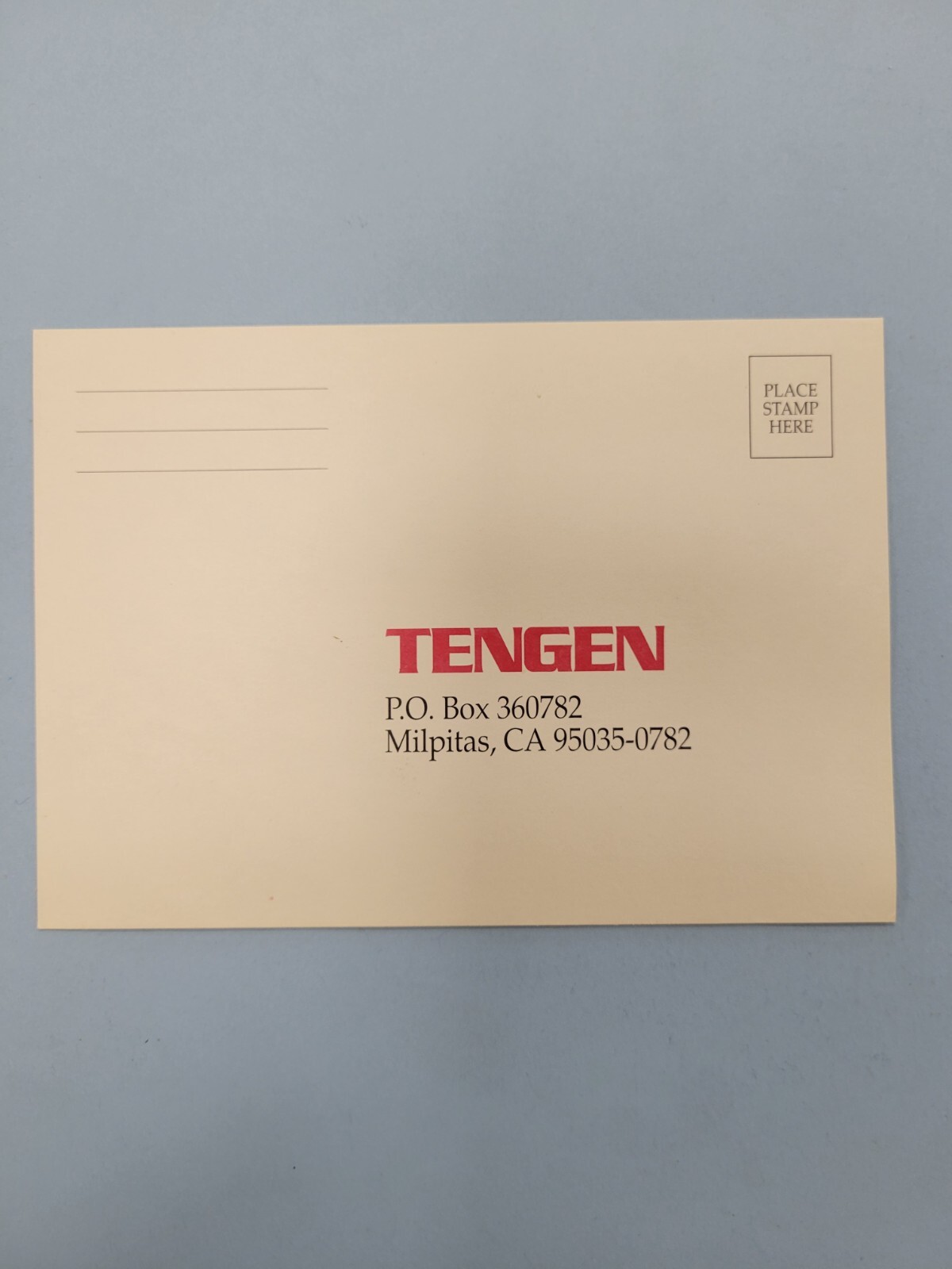 Rolling Thunder Tengen Registration Card ONLY AUTHENTIC