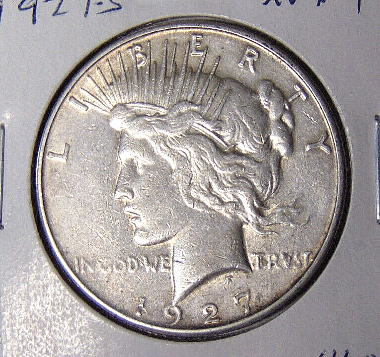 1927-S Peace Silver Dollar XF Cleaned San Francisco Mint (102824)