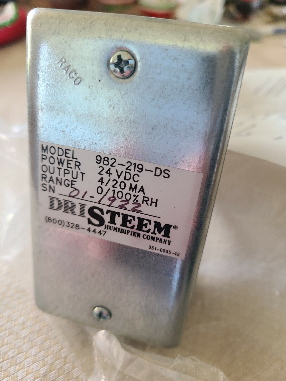 DriSteem Duct Relative Humidity Transmitter Model 982 - NEW
