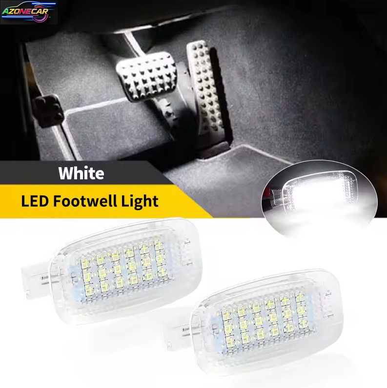 2x White 18-SMD LED Lamps For Mercedes Side Door Foot Area Vanity Trunk Light