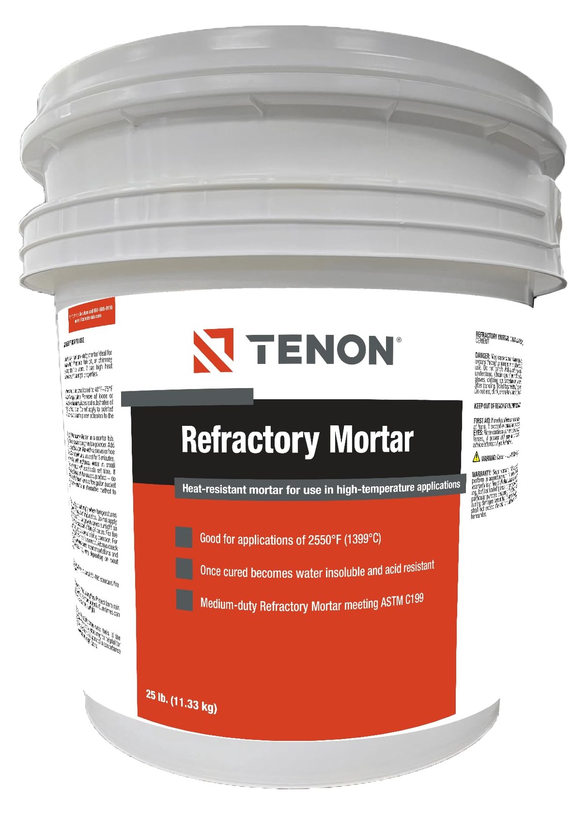 Refractory Mortar - High Temperature Mix for Fireplaces, Fire Pits, Chimneys,...