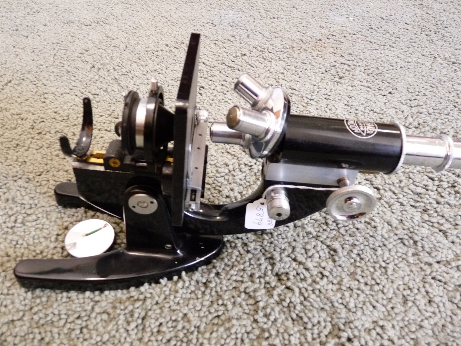 BAKER LONDON SCARCE HIGH QUALITY MICROSCOPE W CASE AND LENSES 879