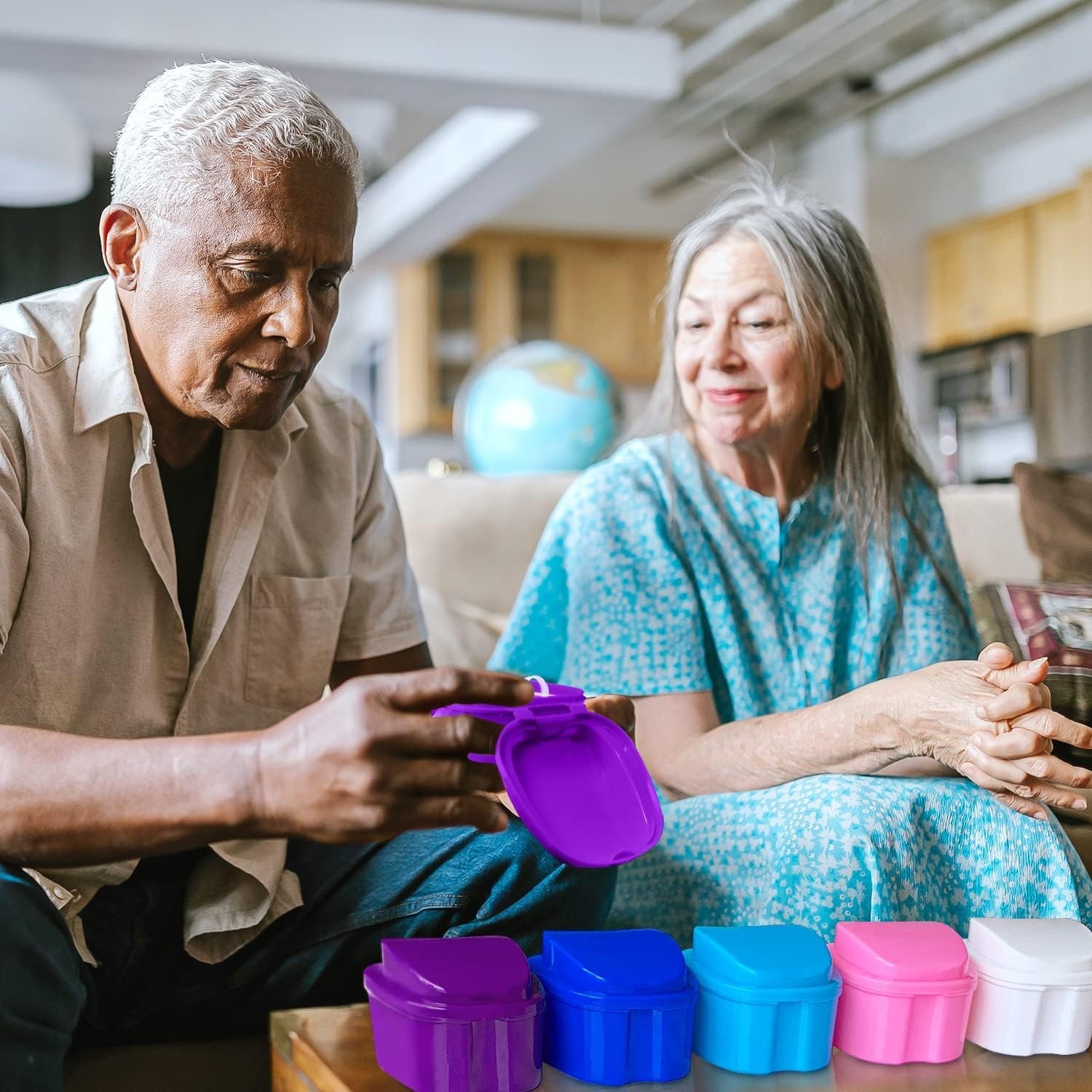 Multi-Functional Purple Denture Holder for Soaking & Travel – Great Quality