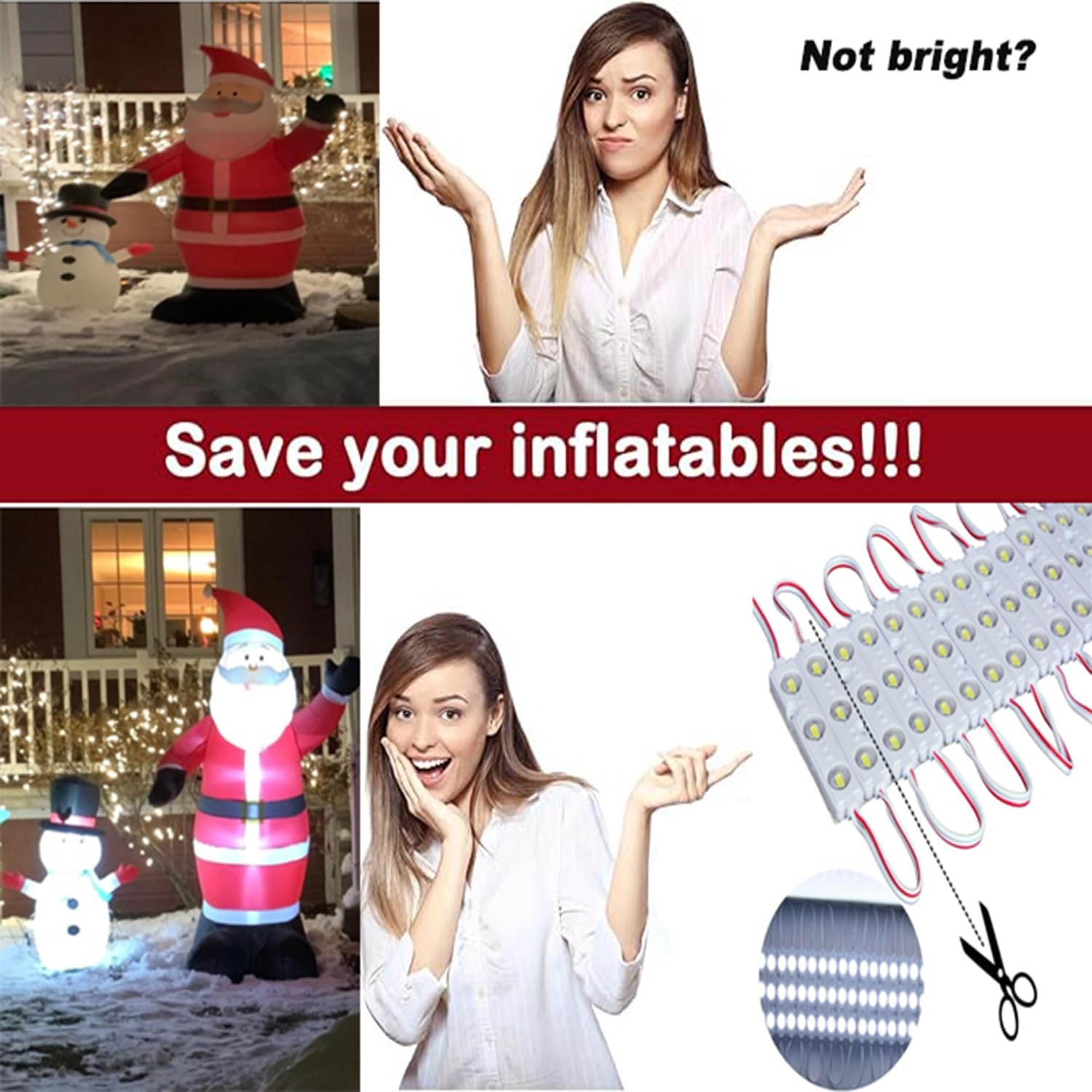 Module,Lights For Inflatables White 20pcs 9.8 Ft 5730 SMD 150LM Per Module IP...