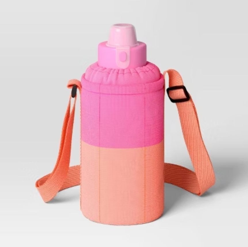 Set of 2 Colorblock Water Bottle Holder Pink/Orange - Sun Squad