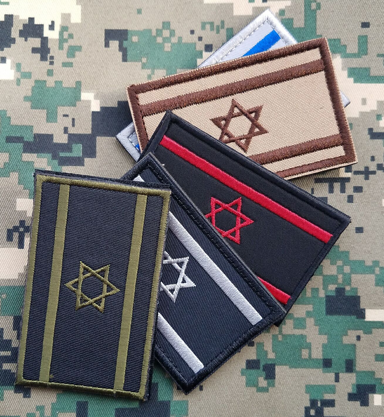 5PCS/SET ISRAEL FL JEWISH ZION ISRAELI STAR COUNTRY JEW HOOK PATCH EMBROIDERED