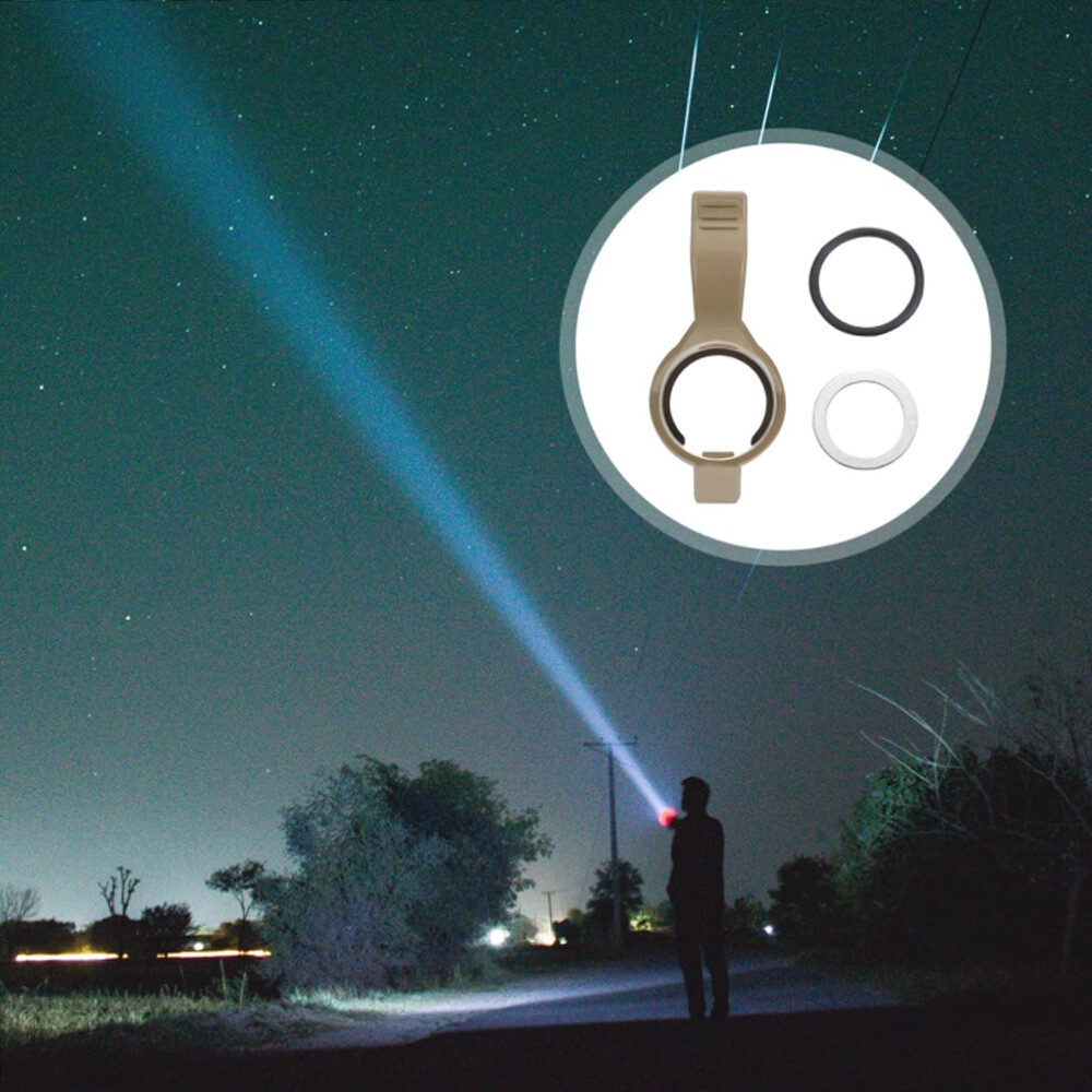 Portable Flashlight Holder Lightweight Tactical Flashlight Ring with Pocket Clip