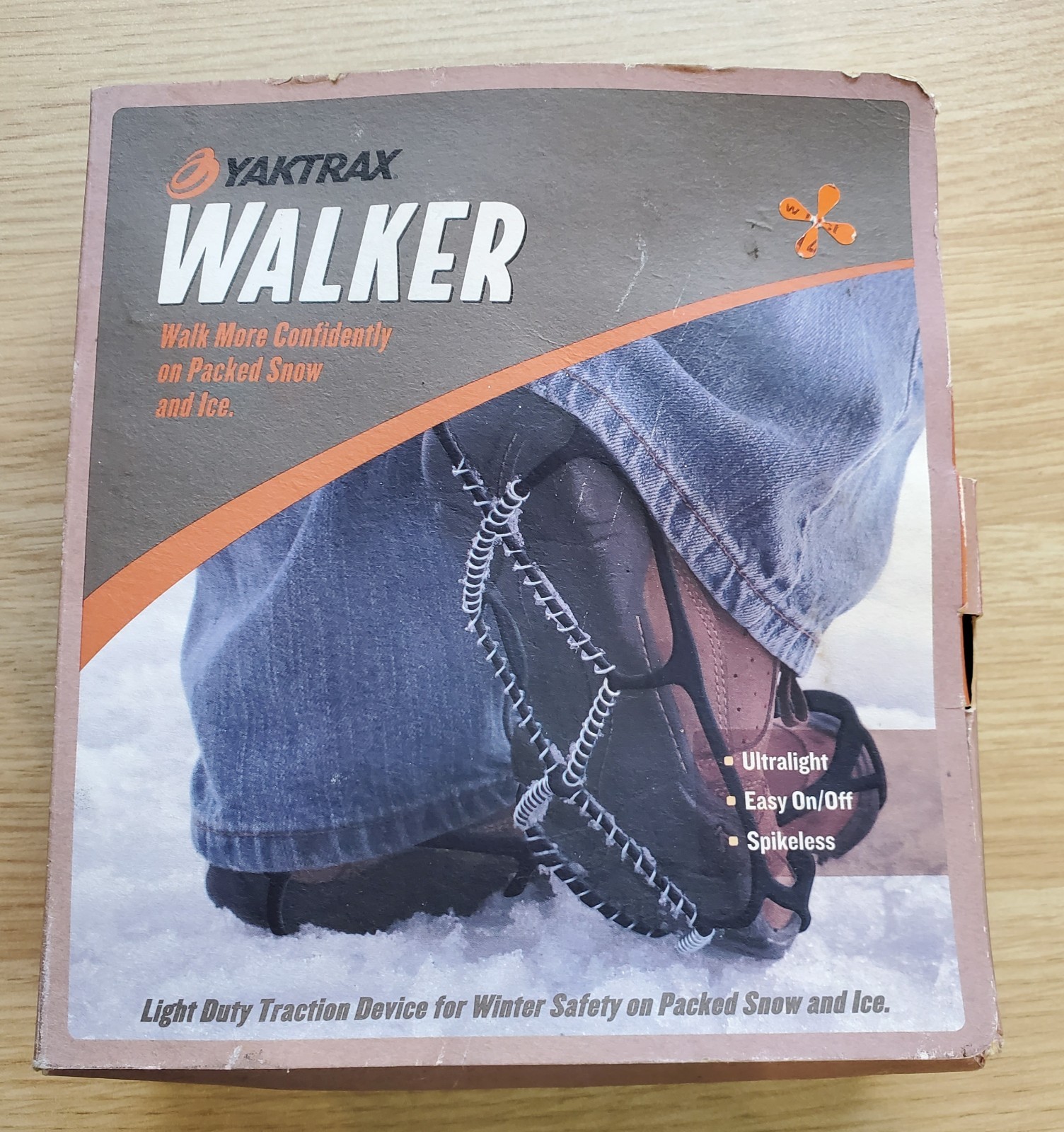 YAKTRAX WALKER Snow & Ice Traction Spikeless Size L Mens 11.5-13.5 Womens 13-15