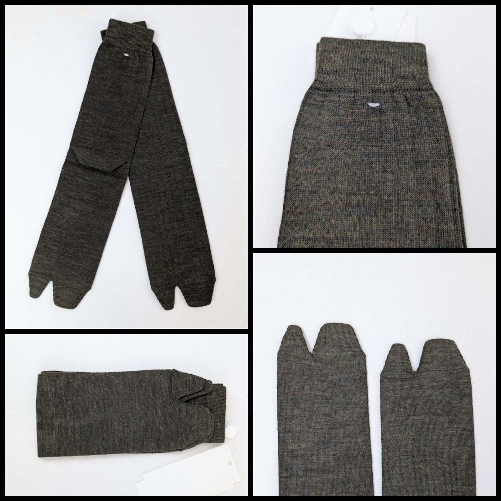 Maison Margiela Bootleg Tabi Knit Socks in Dark Grey BNWT Large