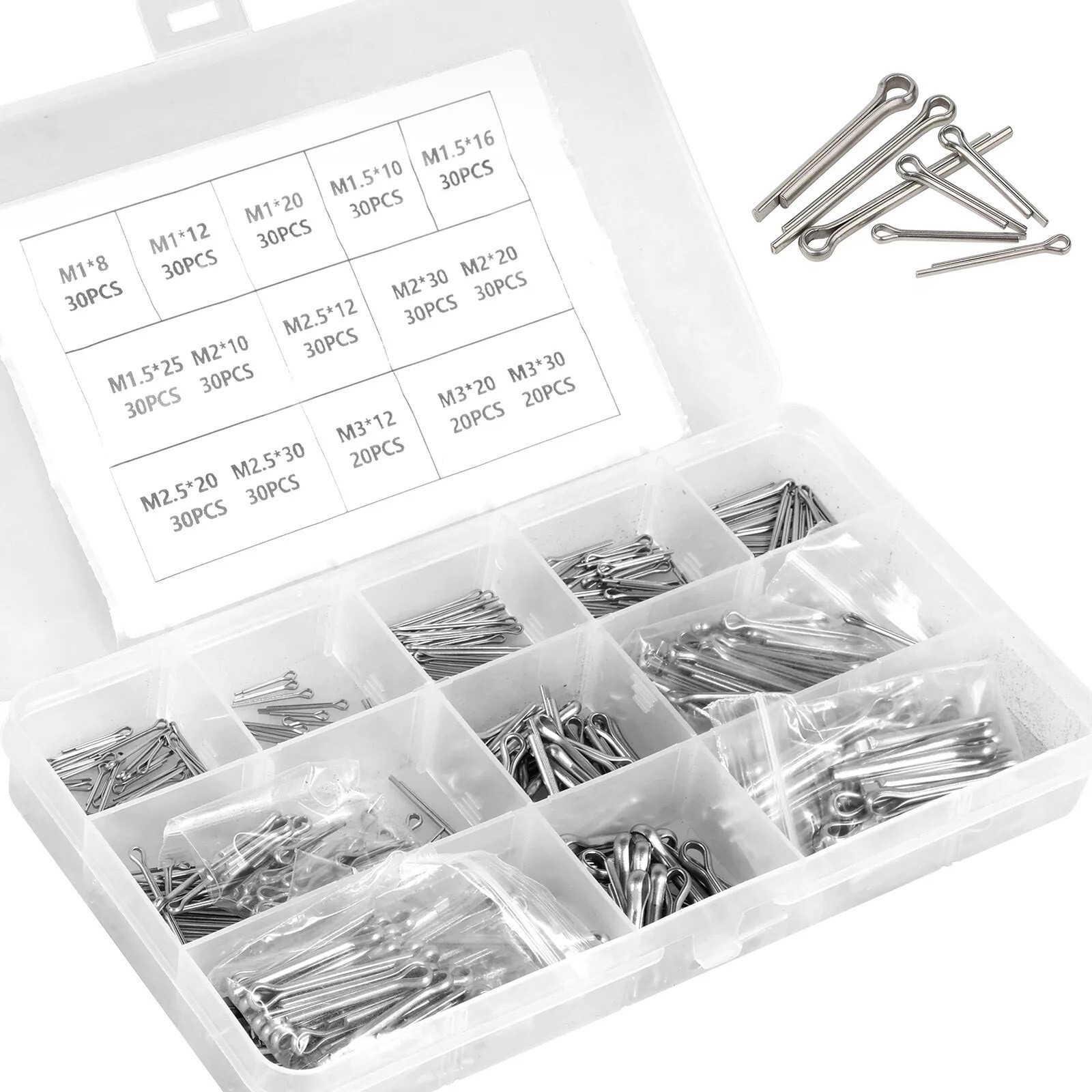 Wide Applications 420PCS Stainlesss Steel Split-Cotter Pins Assortment Kit
