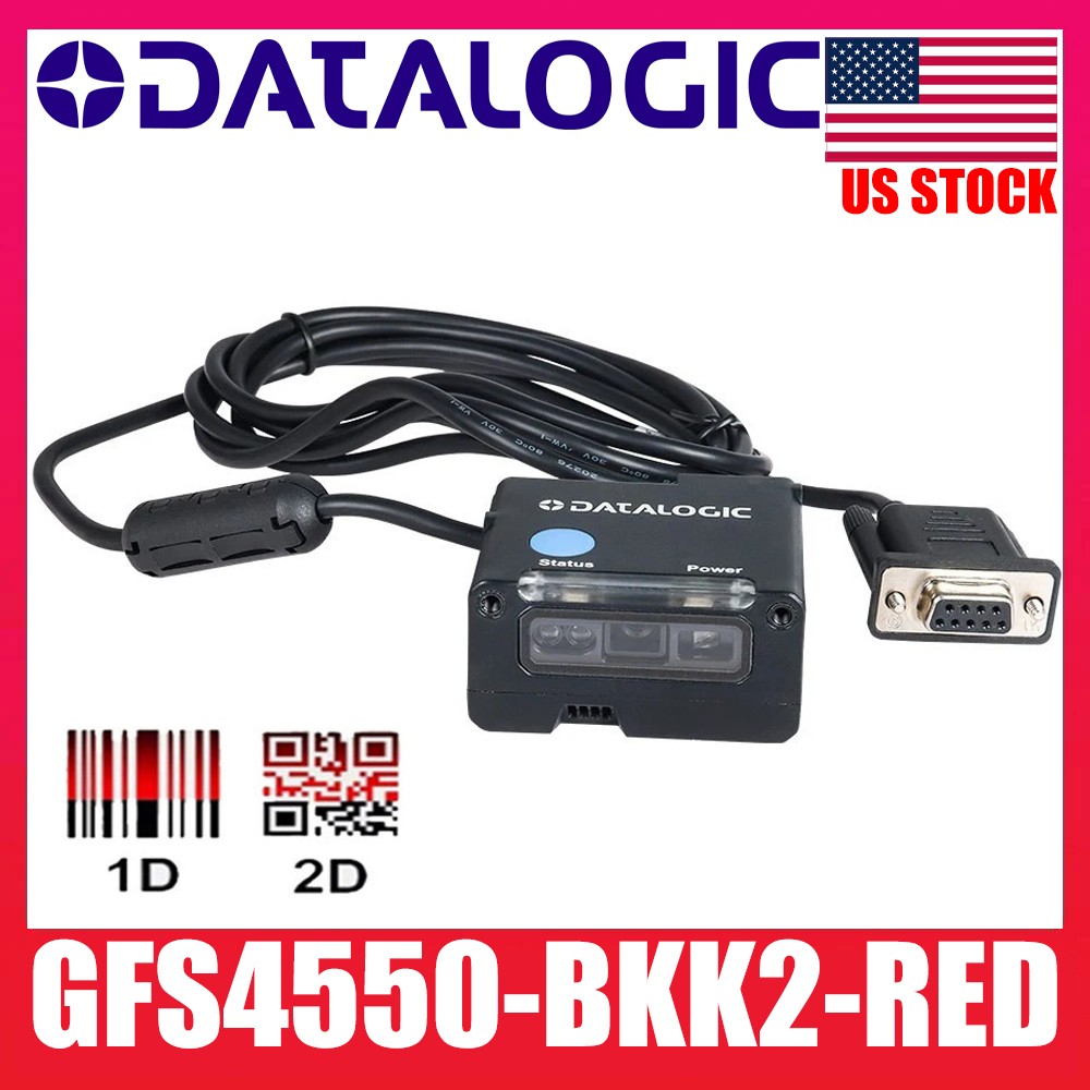 Datalogic Gryphon GFS4550-BKK2-RED Corded 2D/1D Barcode Scanner w/ RS232 Cable
