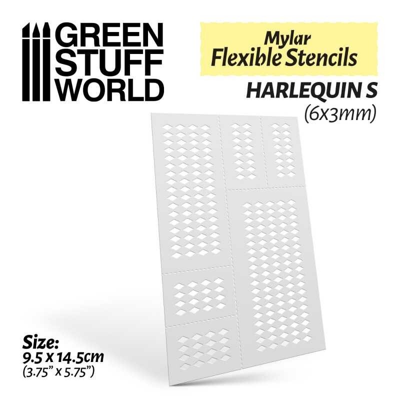 Flexible Stencils - HARLEQUIN S (6x3mm) - plastic, painting, airbrush, diorama