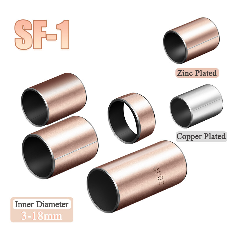 SF-1 Self-Lubricating Bearing Oilles Bush Sleeve Zinc/Copper Plated I.D:3-18mm