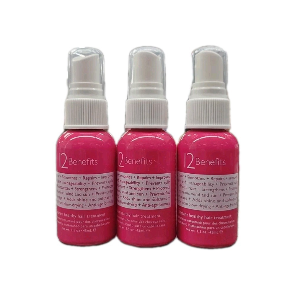 12 Benefits Instant Healthy Hair Treatment Leave-In Conditioner 1 oz(3 Pack)