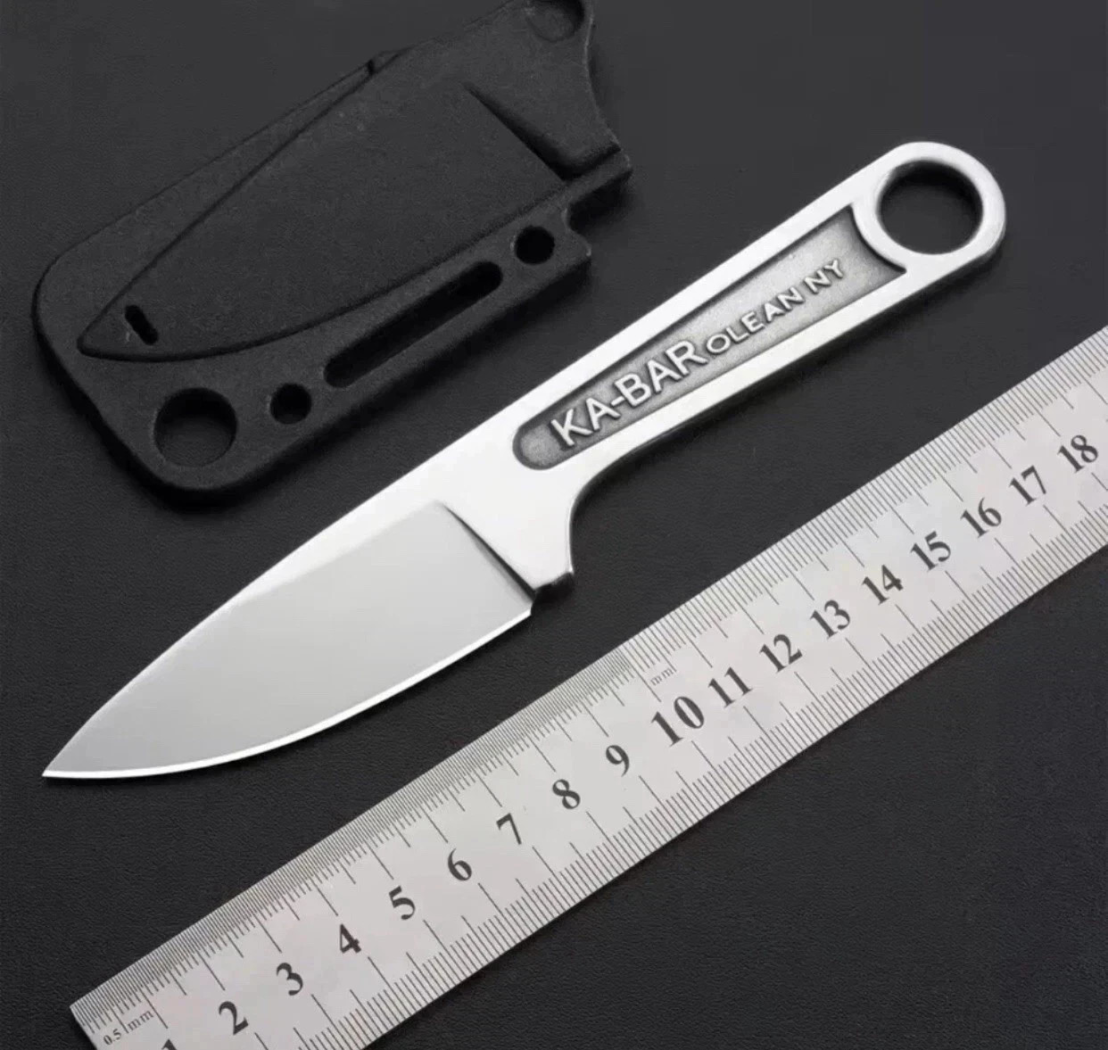 Ka-Bar Wrench Fixed Knife 3" Blade 425 Carbon Steel One Piece. Free Shipping.