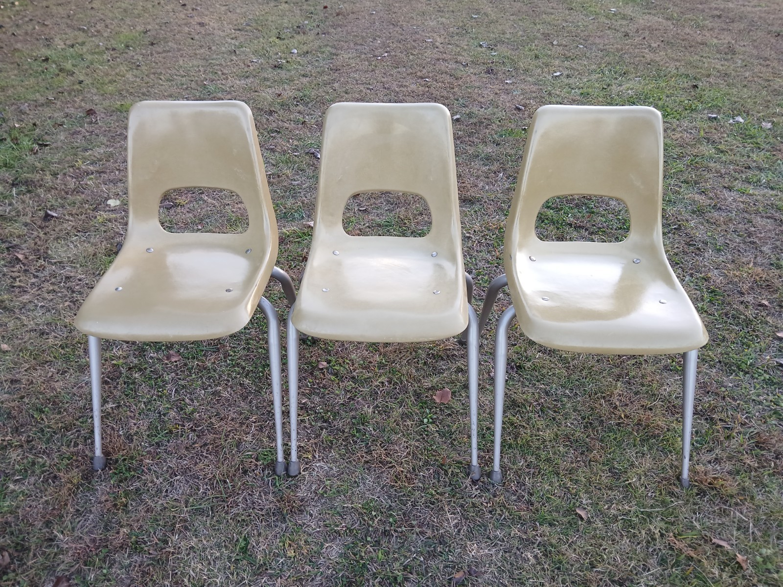 Lot Of 3 Vintage Mid Century Brunswick Bowling Alley Chairs Retro Desk (9 Avail)