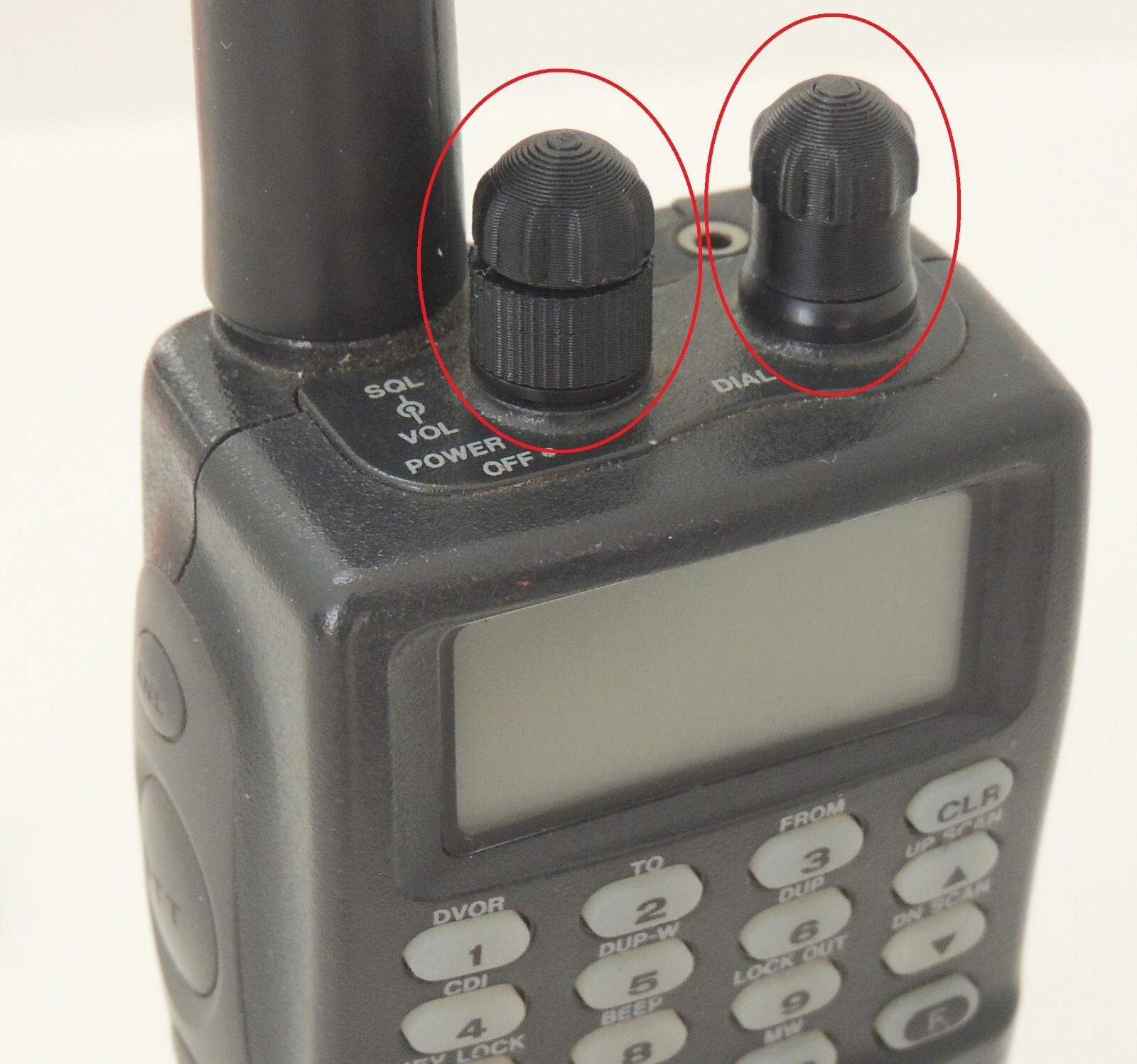 ICOM IC-A22, ICOM IC-A3 Replacement Volume, Squelch & Frequency Knobs (3pc.set)