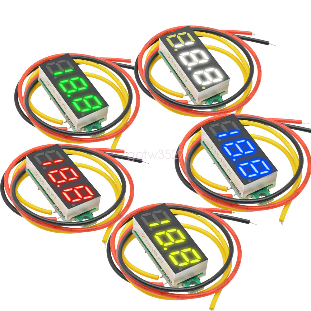 10PCS 0.28" 3Wire LED DC0-100V Voltmeter Digital Display Voltage Meter 12V 24V