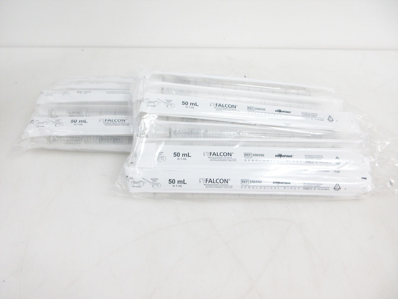 2 PACKS 40 TOTAL FALCON 356550 SEROLOGICAL PIPET 50 ML POLYSTYRENE
