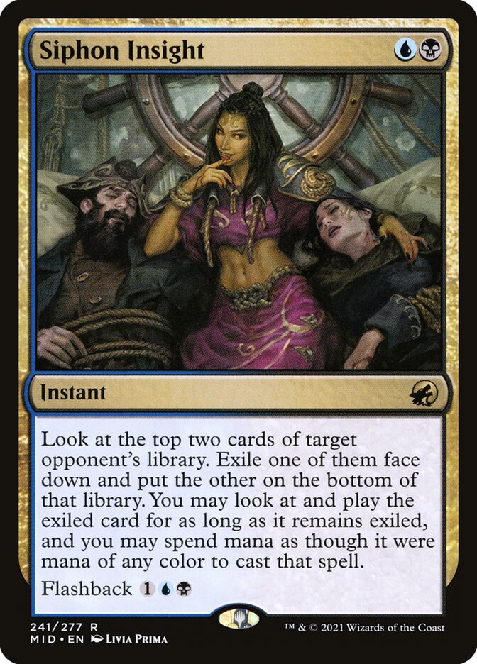 MTG Magic the Gathering Siphon Insight (241/553) Innistrad Midnight Hunt LP