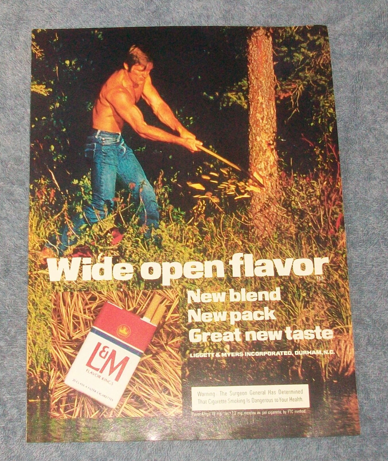 1974 L&M  Flavor Kings Cigarette Vintage Ad "Wide Open Flavor"